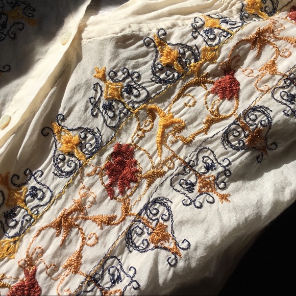 Anthropologie TINY Embroidered Button Down Blouse - Picture 9 of 16